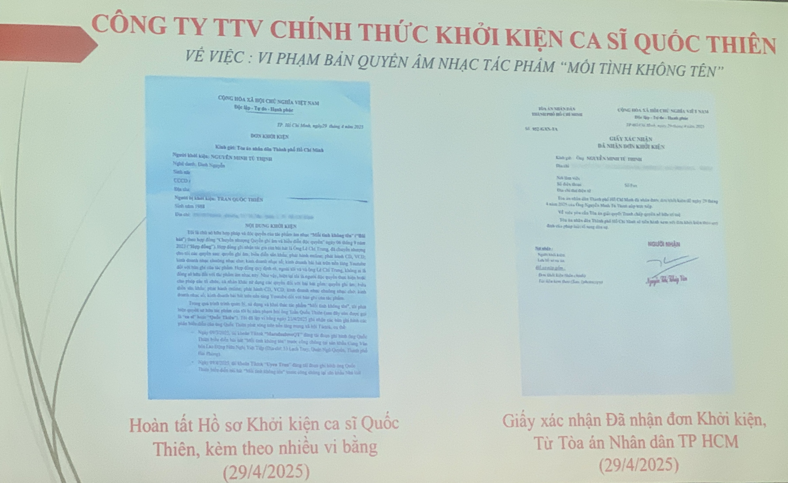 Ca sĩ Quốc Thiên đối mặt với vụ kiện vì hát Mối tình không tên - Ảnh 3.