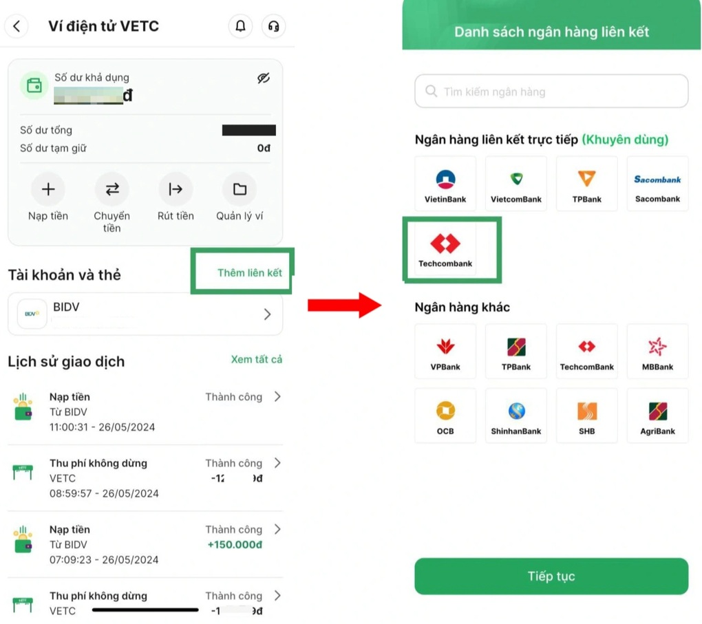 Hướng dẫn chuyển tài khoản ePass và VETC sang tài khoản giao thông - 5